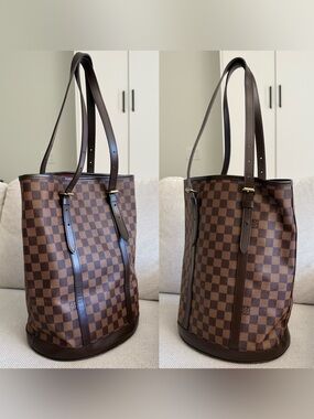 Authentic Louis Vuitton Damier ebene GM bucket tote